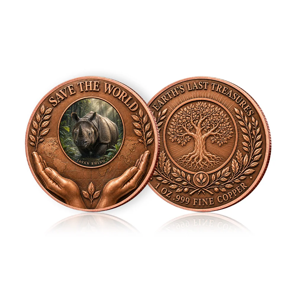 6pcs Save The World Wildlife 1 oz Fine Copper Coin Rare Wild Species Earth Theme Desktop Decor Ecology Lover Souvenir Gift