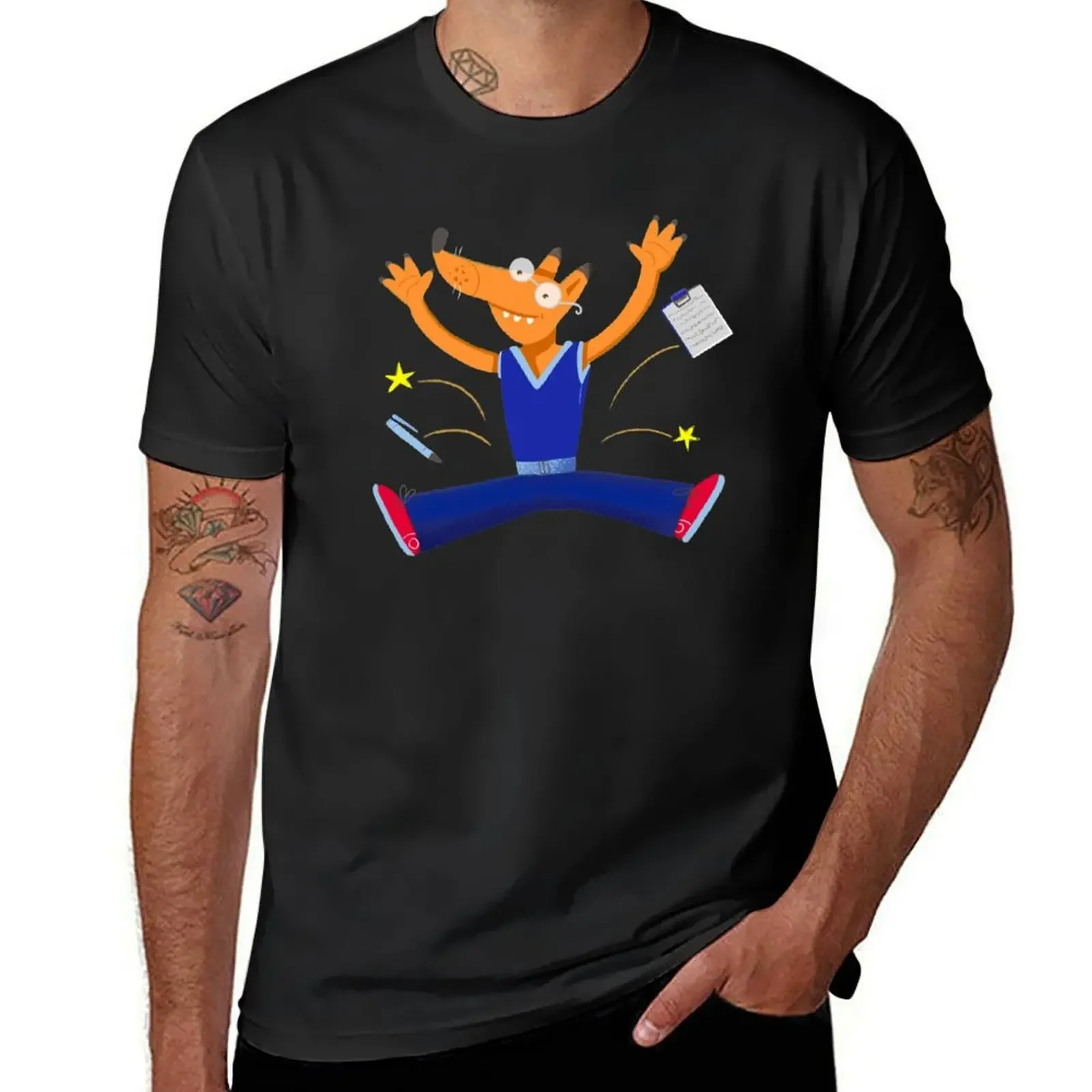 Celebration graduation fox jumping for joy T-Shirt valentines boutique clothes sublime anime clothes Man t-shirt shirts men