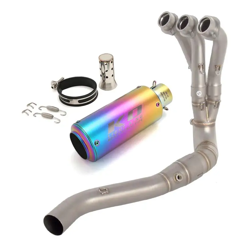 لياماها MT09 FZ09 الراسم 9 9GT XSR 900 2024-2025 دراجة نارية العادم رأس ربط الأنابيب الملونة الذيل الخمار 51 مللي متر مع DB القاتل