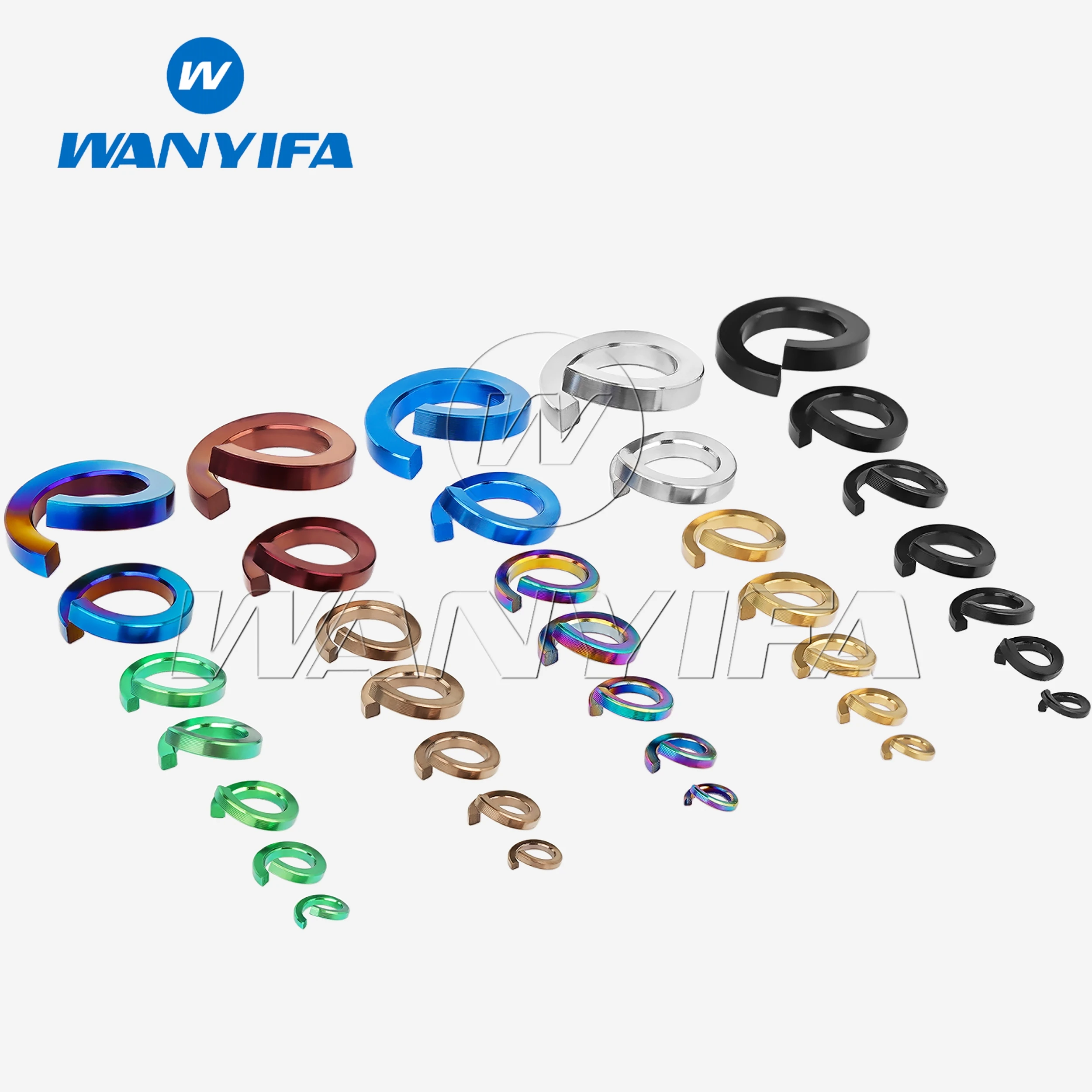 Wanyifa TC4 Titanium Alloy M3 M4 M5 M6 M7 M8 M10  Spring Split Lock Washer Elastic Gasket
