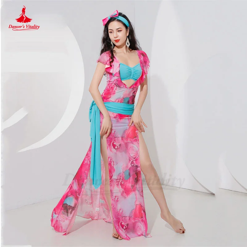 Belly Dance Robe Women Belly Dancing Wear Print Shaabi Baladi Robe Girl\'s Oriental Practice Dress Balady Performance Dresses