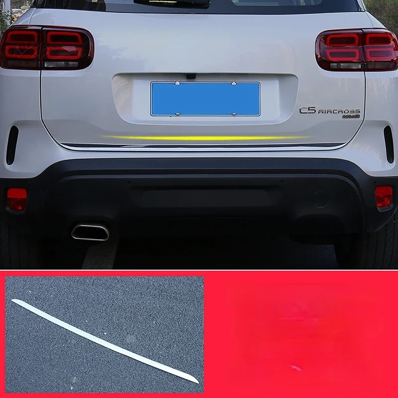 Car Side Body Strip / Rear Tailgate Door Strip Decor Cover Trim For Citroen C5 Aircross 2018 - 2022 Stainless Steel Accessories