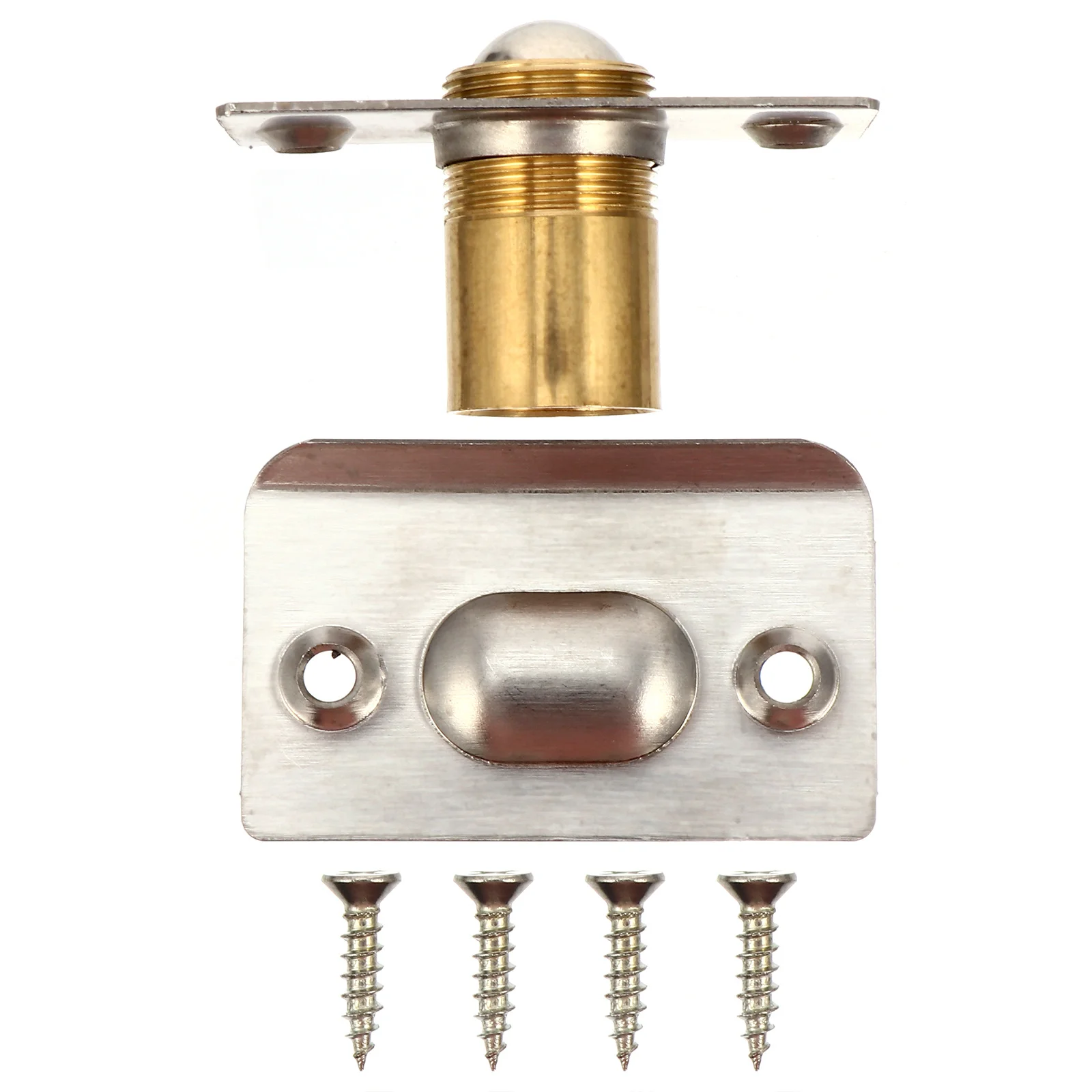 2 قطعة الكرة النحاسية المصيد مزلاج الباب الفضي اكسسوارات الأثاث الثقيلة الربيع خزانة لخزانة ملابس بأدراج الكرة الصيد مزلاج