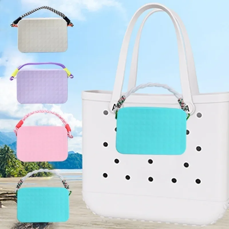 

Silicone Beach Bogg Bag Waterproof Makeup Pouch Woman Shopping Handbag Iphone Pouch Mini Picnic Basket Jelly Croc Bogg Beach Bag