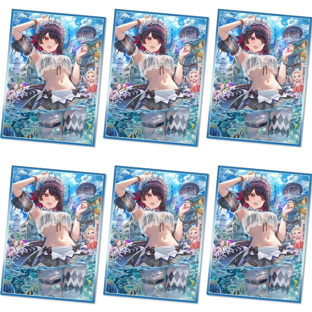 

67x92 мм фольга аниме чехлы для карт протектор для PTCG/игровых карт/коллекционных карточек, 60 шт. милые рукава для девочек защита для настольных игр