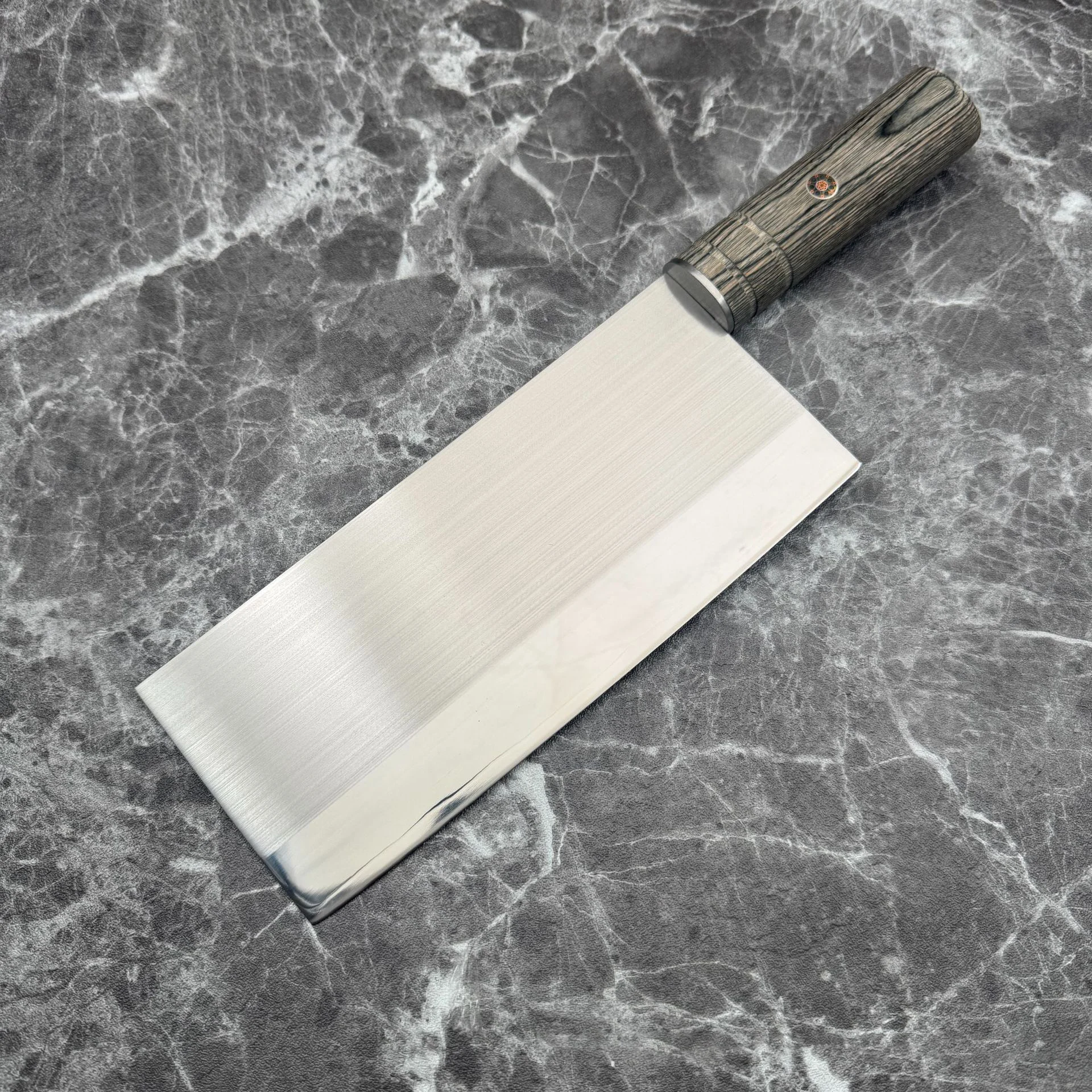 

8-дюймовый китайский нож шеф-повара, 3-слойная сталь, 10Cr15Mov, лезвие, деревянная ручка, нарезка овощей, тесак, мясо, кухонный нож ручной работы