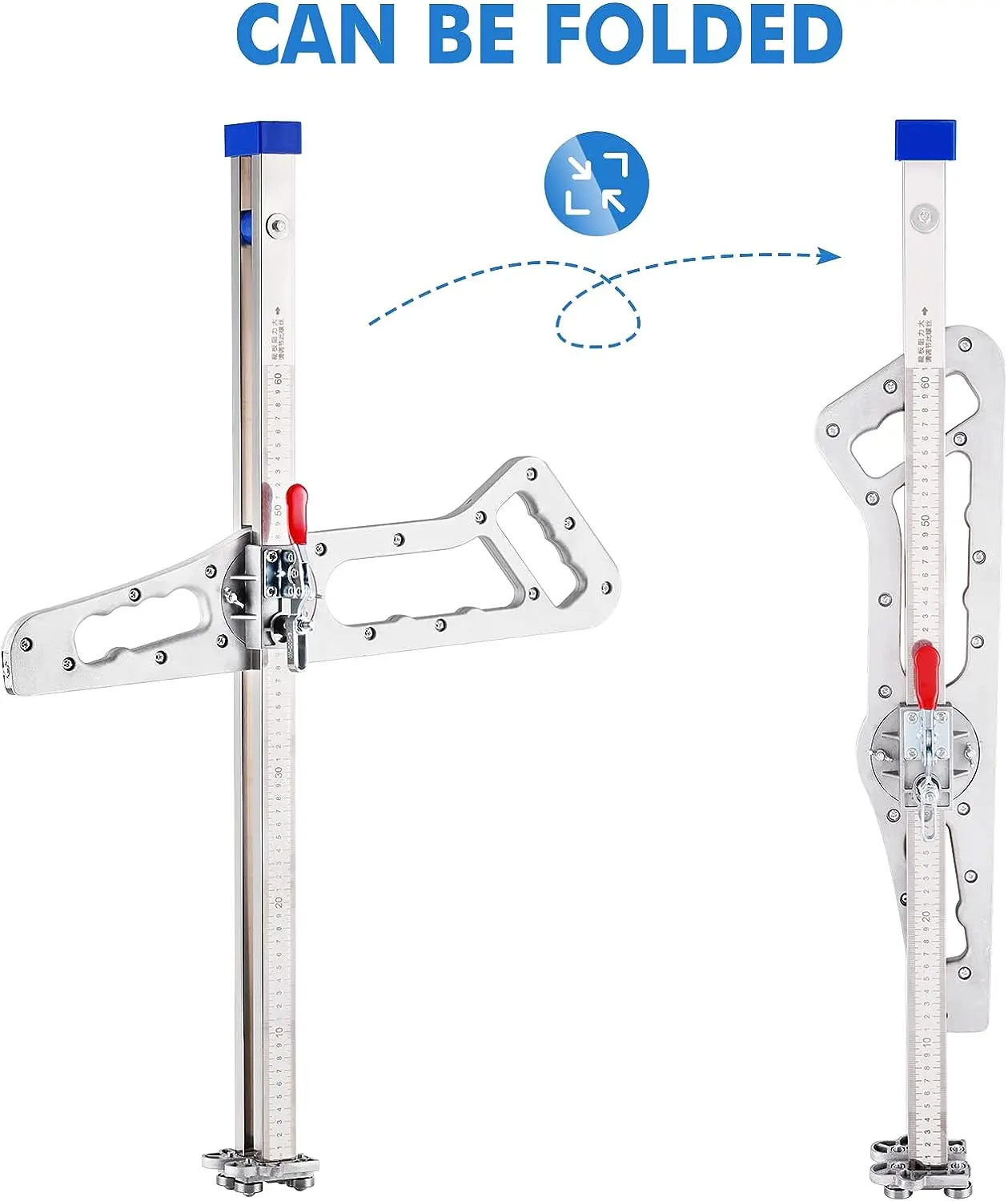 Aluminum alloy Drywall Cutting Tool, Foldable Drywall Cutter, Hand Push gypsum Board Cutter,  with 10pcs Spare Blades