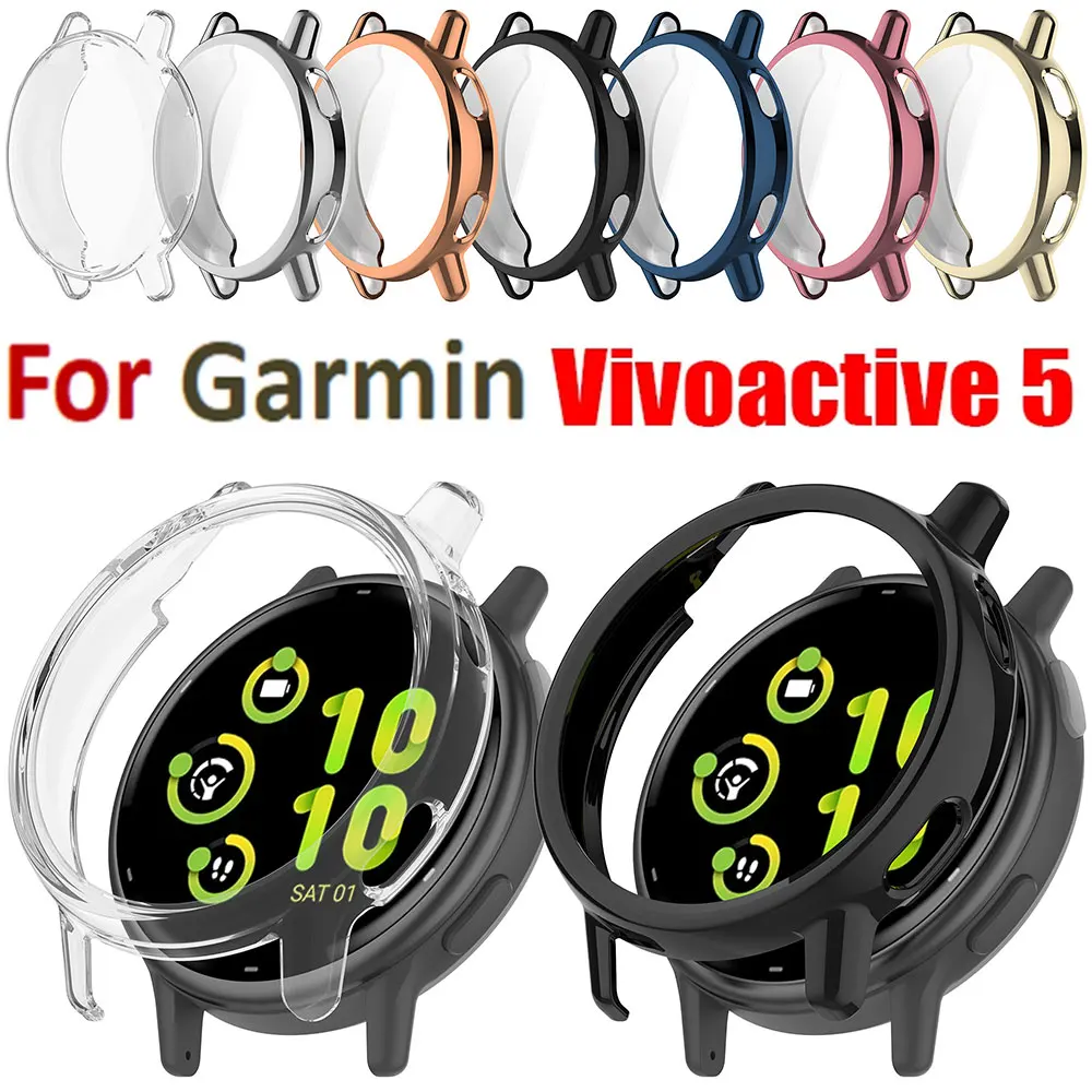 

Защитный чехол из ТПУ для Garmin vivoactive5, чехол для ПК + защитная крышка из закаленного стекла для Garmin vivoactive5, аксессуары