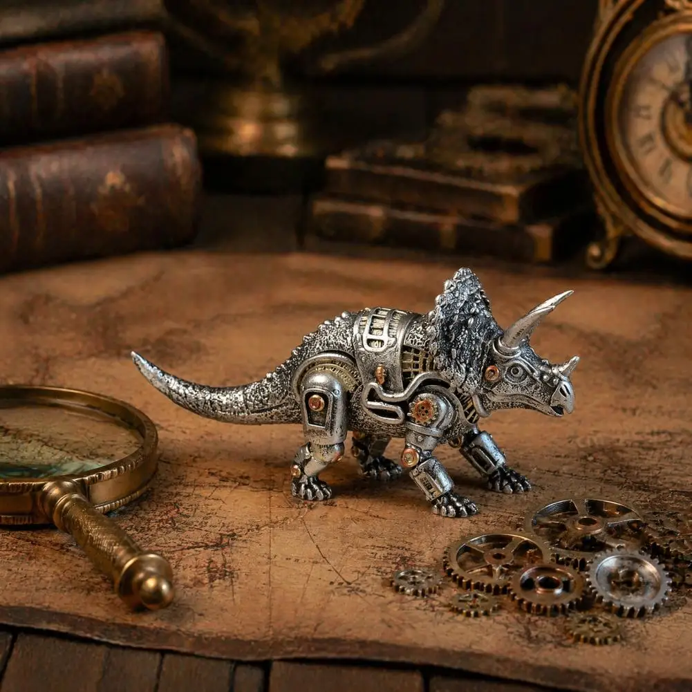 Collectible Style Decor Steampunk Mechanical Beast Resin Figurine Vintage Gear Statue Style Desktop Decor for Office for Desk