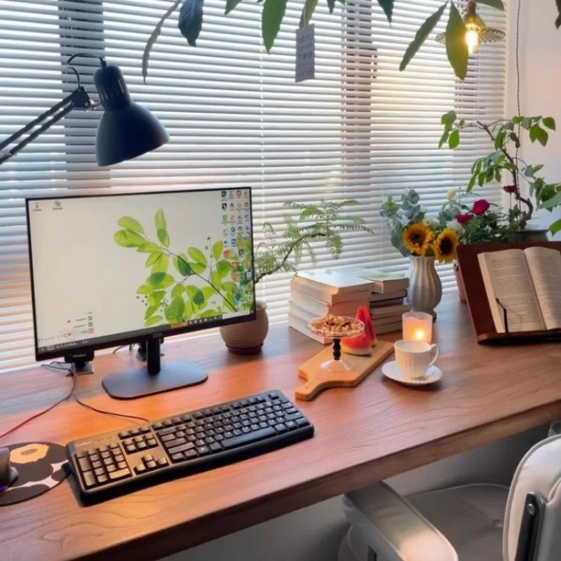 

Solid wood double desk, desk workbench two-person strip