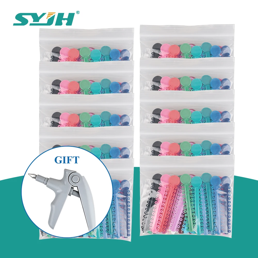 

SYJH 5/10 упаковок стоматологических эластичных лигатурных стяжек Ортодонтические резинки Купите 10 упаковок и получите один стерилизационный пистолет бесплатно