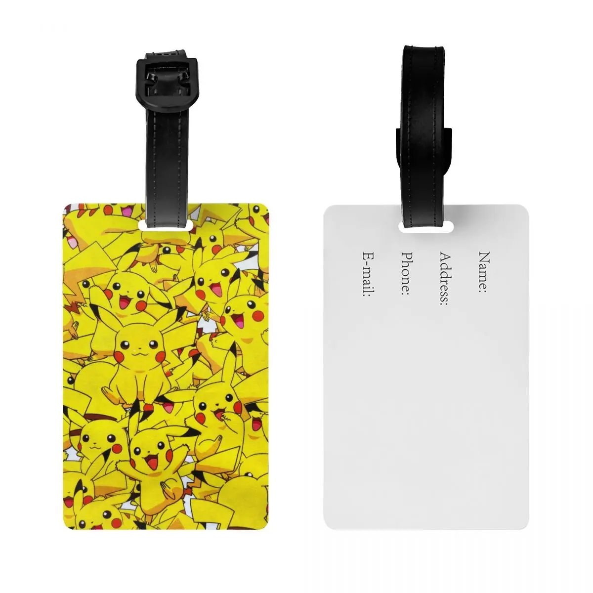 Custom Pokemon Pikachu Luggage Tag Travel Bag Suitcase Privacy Cover ID Label