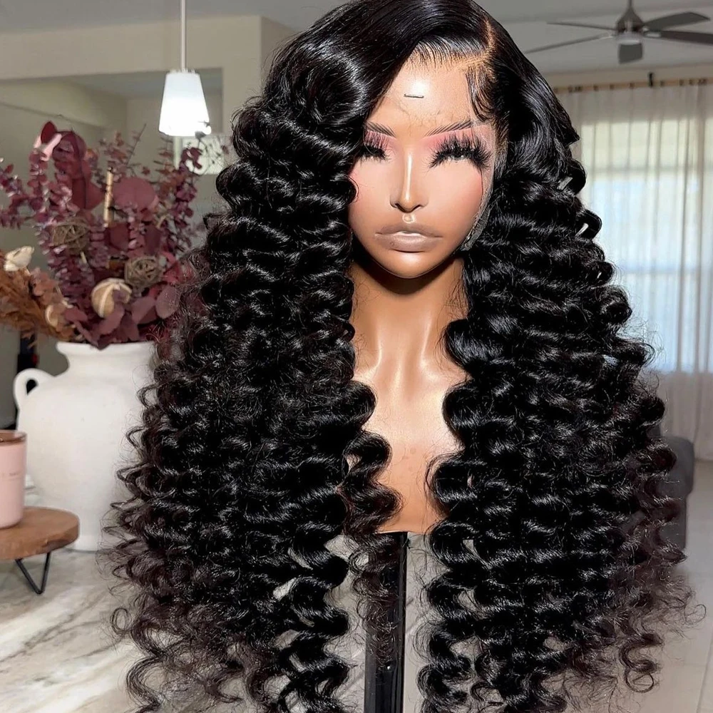 250 Density Human Hair Loose Deep Wave 13x6 Lace Frontal Wigs Pre Plucked Loose Curly Water Wave 13x4 Lace Front Wig For Women