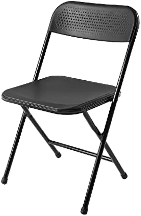 Juego de mesa de comedor y silla Premium de 5 piezas, con mesa de tarjeta superior y asiento acolchado de 4 telas y respaldo, sillas plegables, negro