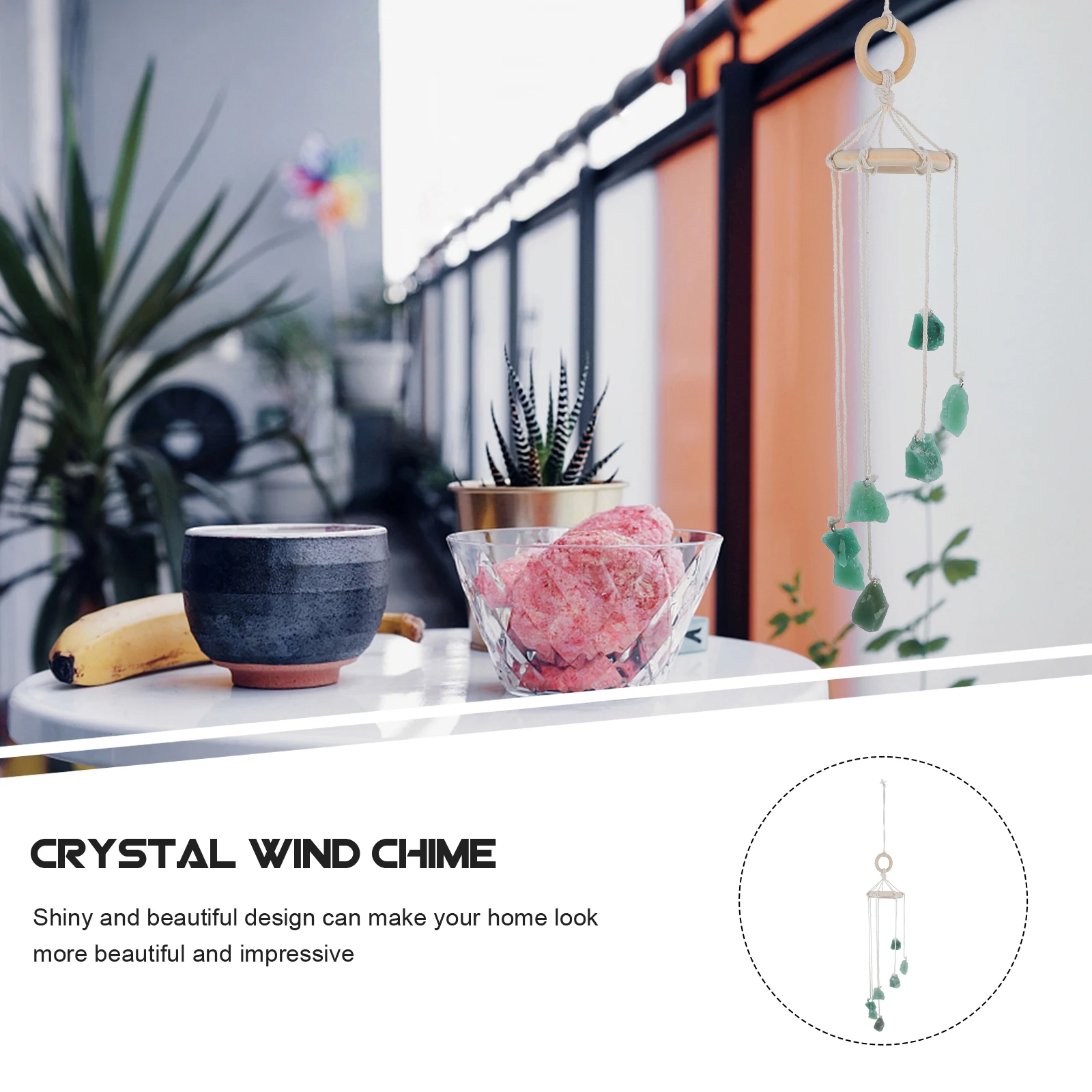 

Dongling Jade Wind Bell Home Decoration Wall Chakra Crystal Chime Windchimes Indoor Hanging Stone Outdoor