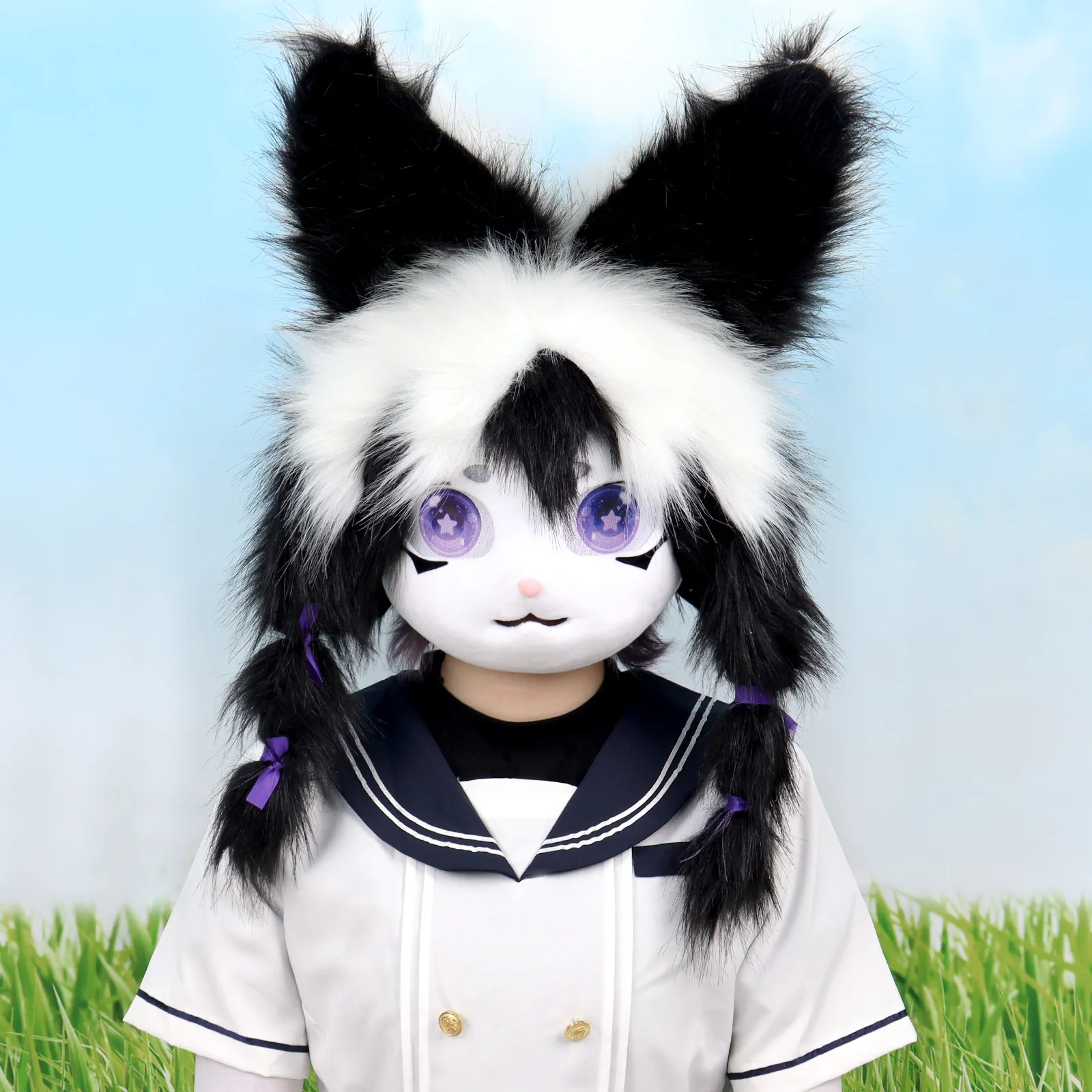 Máscara de Cosplay, Cabeza de Animal Peluda, Máscara de Bestia para Fiesta, Disfraces de Halloween, Accesorios de Cosplay para Mascarada