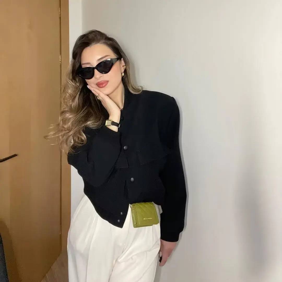 

Bomber Jackets Womens Jacket Ladies Winter Fur-Collar Plush Sweet Embroidery Feminine Artistic Minimalist Urban Elegant Outdoors