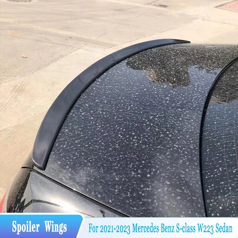

For 2021-2023 Mercedes S-Class W223 Sedan Rear Trunk Lip Spoiler Wings ABS Car Parts Plastic Tuning Body Kit Styling Accessories