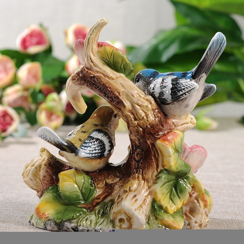 NORDIC MODERN COLORFUL CERAMIC LOVE BIRD ORNAMENT PORCELAIN FIGURINE  DECORATION HOUSEHOLD