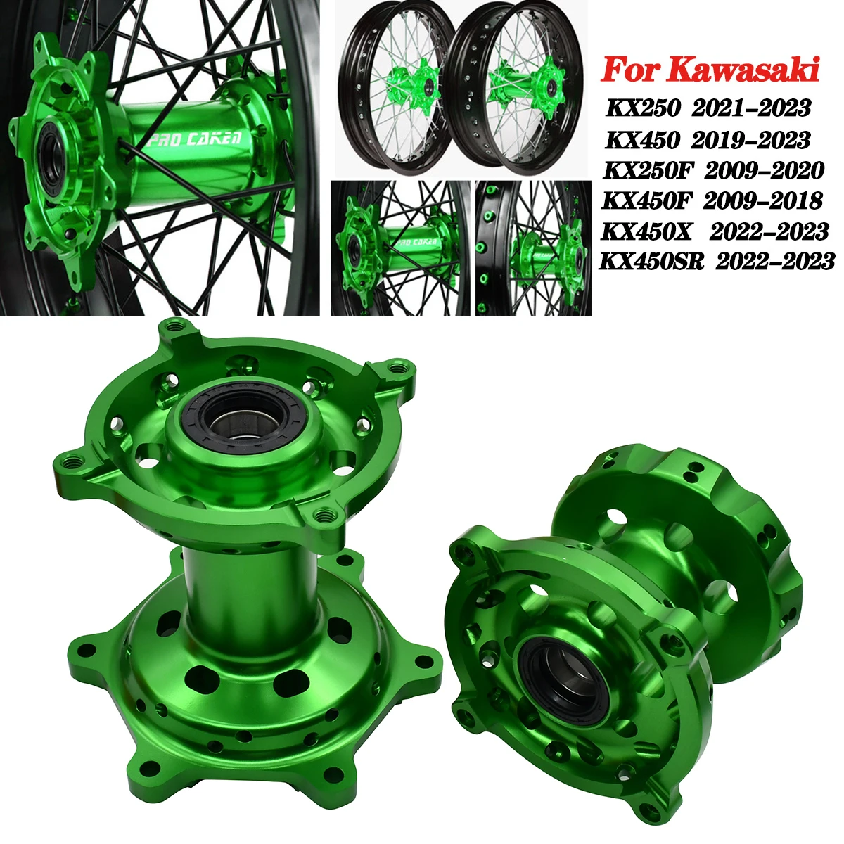 Motorcycle 36 Holes Front Rear Wheel Hub For KAWASAKI KX250 KX250F KX450F KX 250 250F 450F CNC Aluminum Off-Road Dirt Bike Parts