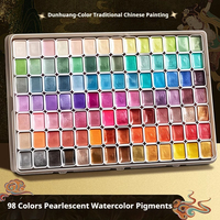 20/36/98 Color Pearlescent Watercolor Paint- Intense Sparkle Light Fastness Metallic Watercolor Paint Set Glitter Solid Pigments