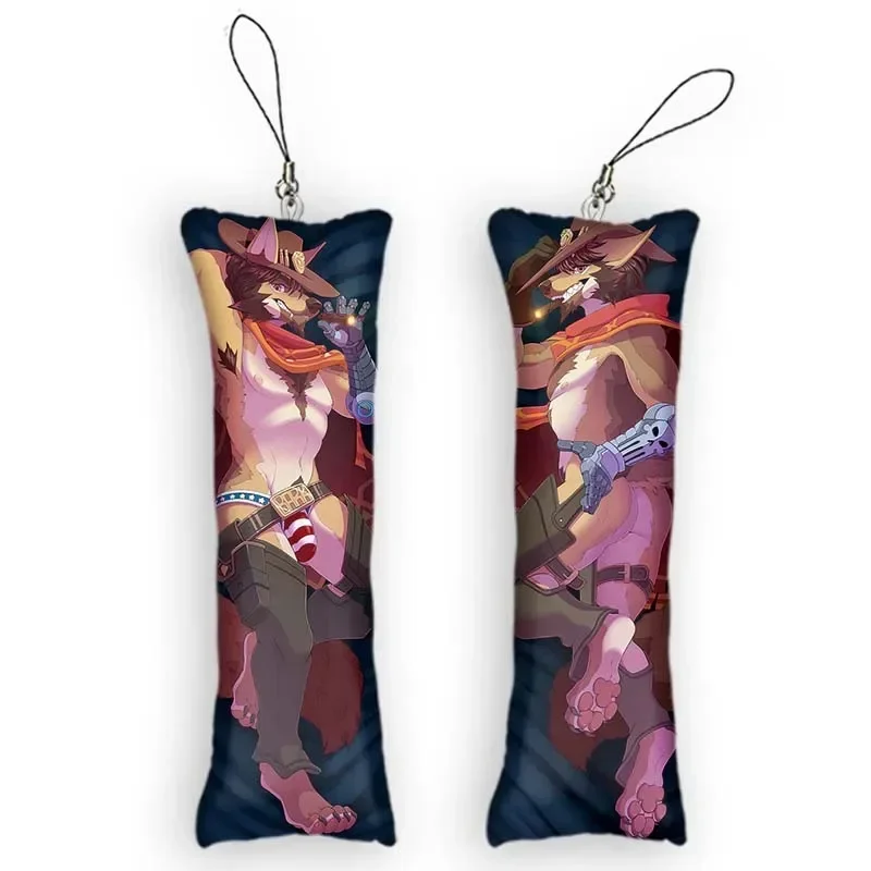 

New Pattern Hot Selling Item Huckleberry Husband Dakimakura Mini Keychain Pendant Double-Sided Print Ornament Small Furry Pillow