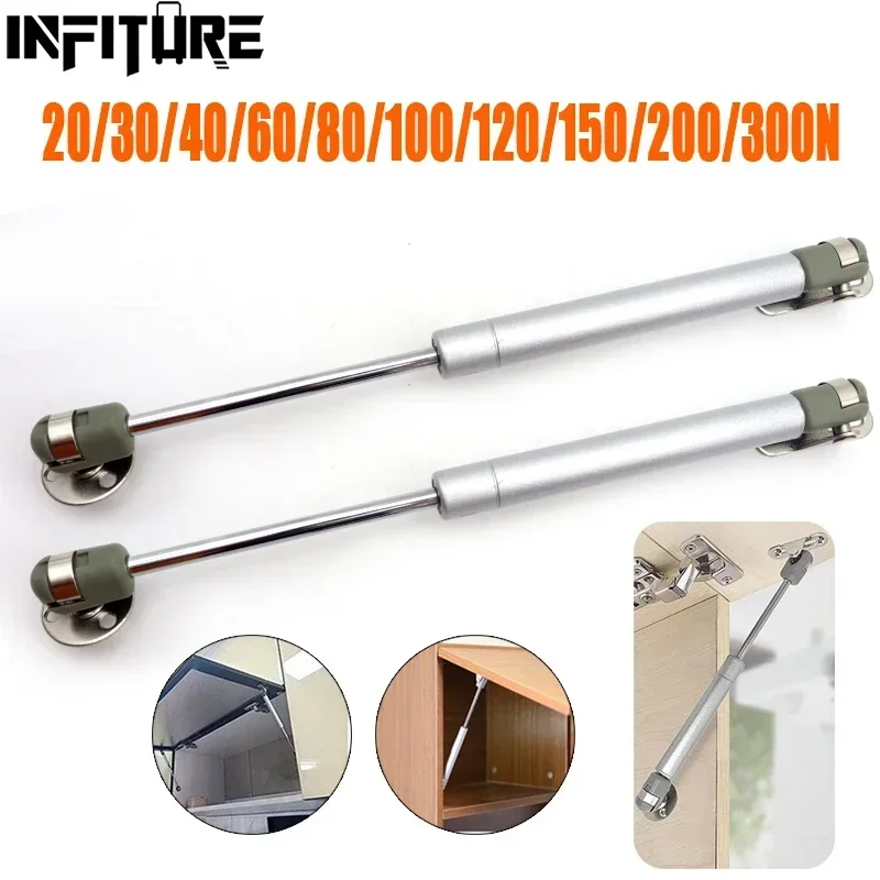 2pcs 20/30/40/60/80/100/120/150/200/300N Furniture Hinge Kitchen Cabinet Door Lift Pneumatic Support Hydraulic Gas Spring Stay