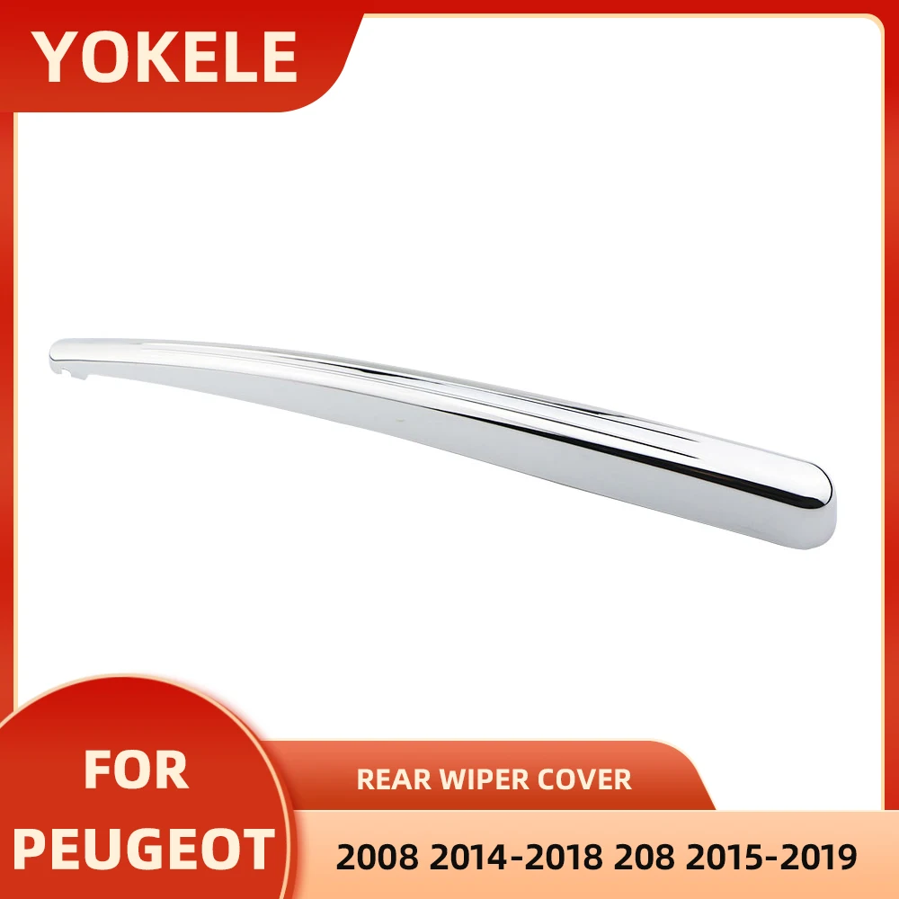 Car Rear Trunk Window Rain Wiper Trim Sticker For Peugeot 2008 2014-2018 208 2015-2019 ABS Chrome Cover Decoration Styling