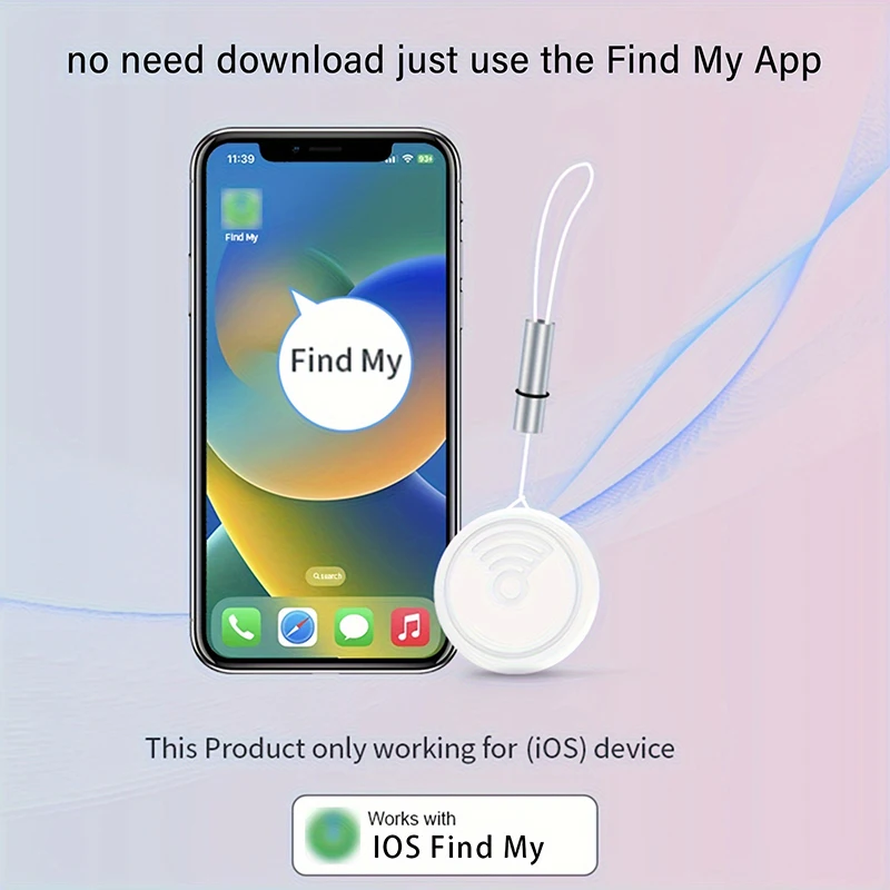 Xiaomi Keys Bag Luggage Finder For IOS Device With Find My app Round Tag With Free Lanyad Anti-lost Locator Phone Accessories