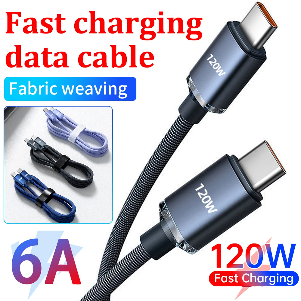 Original 120W Type C Fast Charging Cable For iPhone 15 Xiaomi Samsung Huawei Mate 50  Quick Charge USB C Cables Phone Data Cord