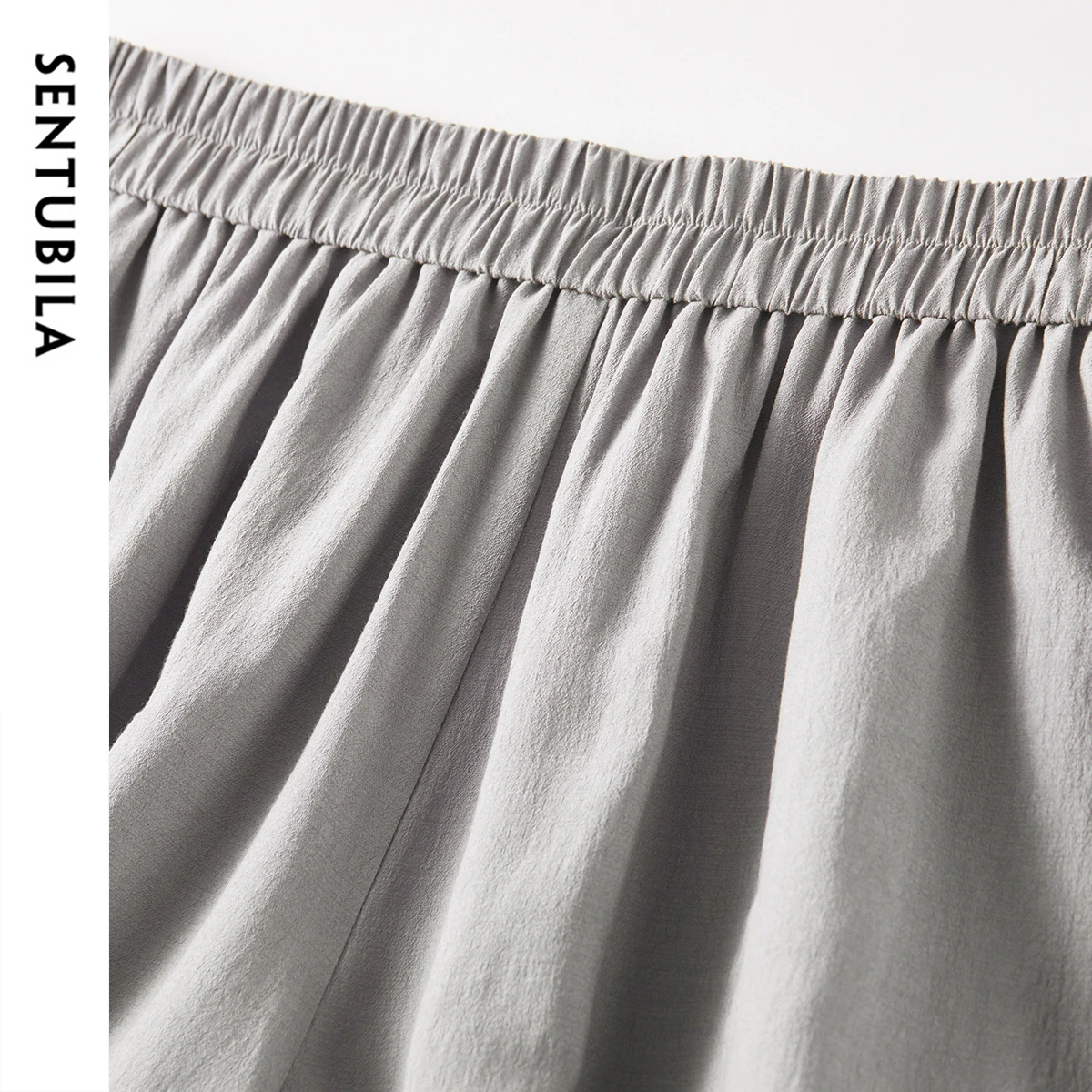 SENTUBILA Simple Wide-leg Skirts Pants For Women 2025 Summer Elastic Waist Elegant Casual Fashion Female Trousers 152KF1702