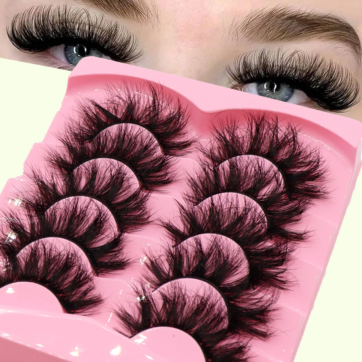 7pairs Of 25mm Mink-like Eyelashes Are Fluffy And Dramatic. D-curling With False Eyelashes is Like an Extension