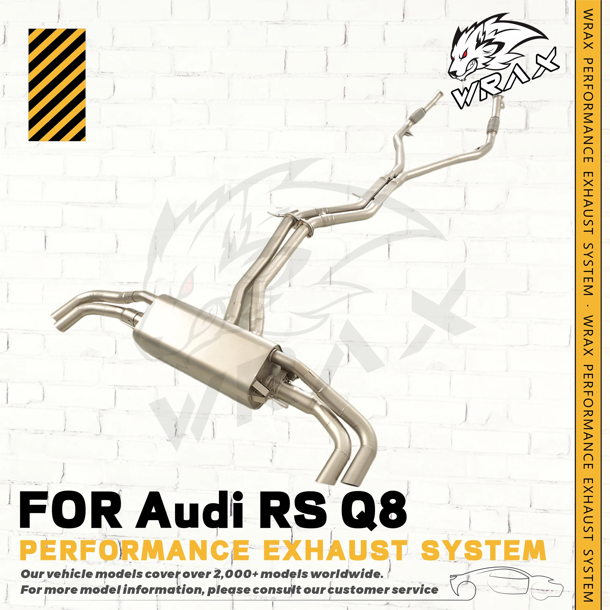 

WRAX Titanium (for Audi RS Q8 with Valve Control Exhaust System) Auto Accessories Direct Fit Replacement Catback Exhaust Pipe
