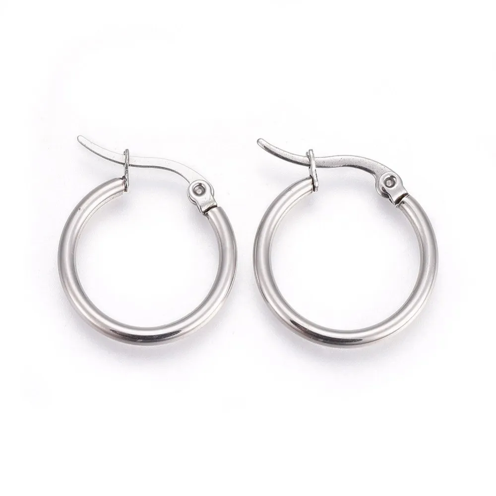 

10Pair 12 Gauge 304 Stainless Steel Hoop Earrings Big Round Circle Hypoallergenic Earrings for women earring jewelry DIY making