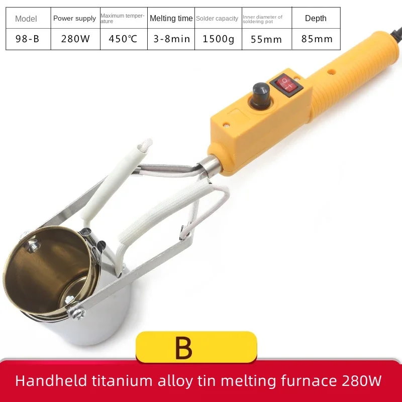 Portable Soldering Tin Pot High-power Electric Melting Tin Pot Melting Tin Furnace Hand-held Home Small Lead Melting Furnace