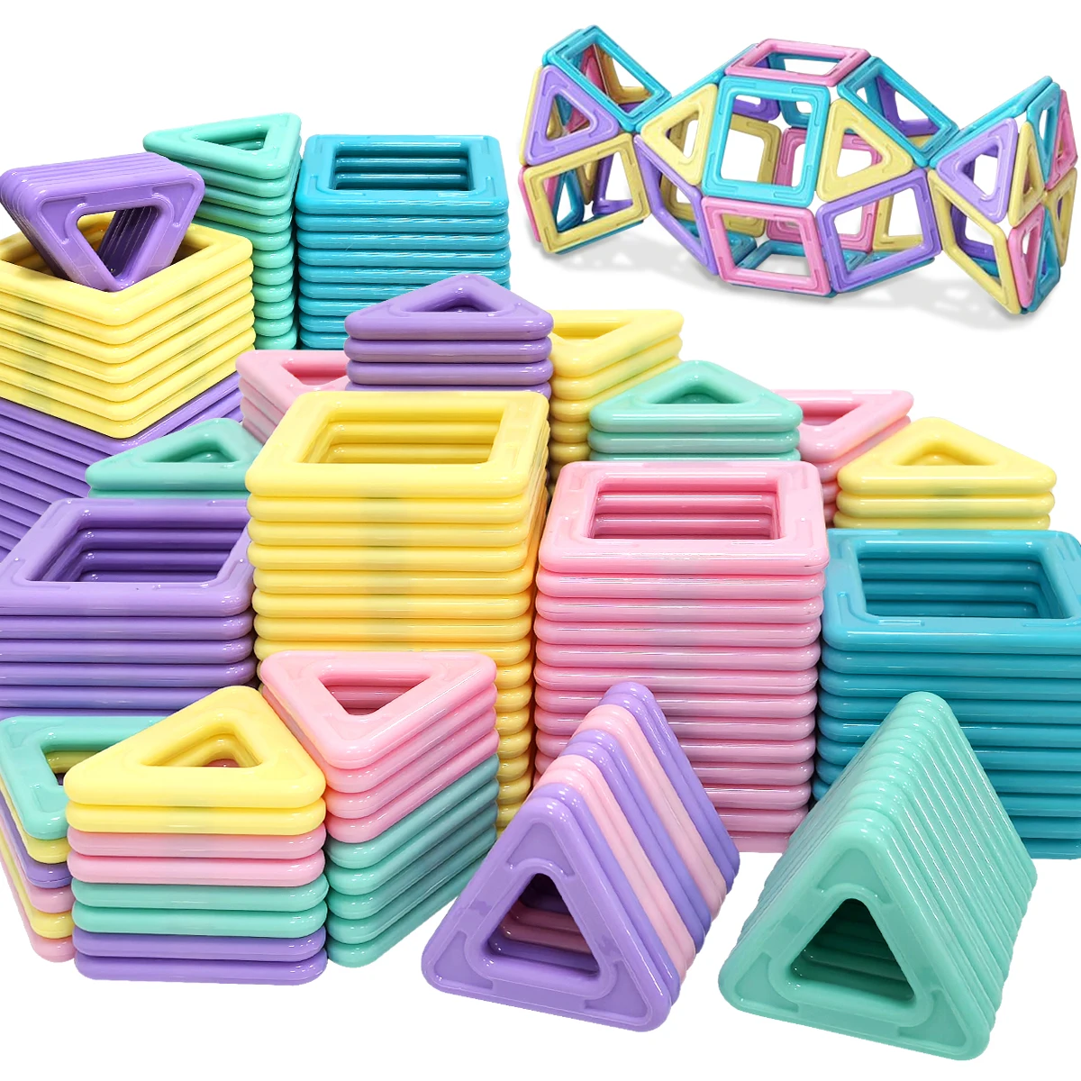 

Magnetic Building Blocks STEM Toys, Macaron Color，DIY Learning Educational Constructor Set, Birthday,halloween, christmas gift