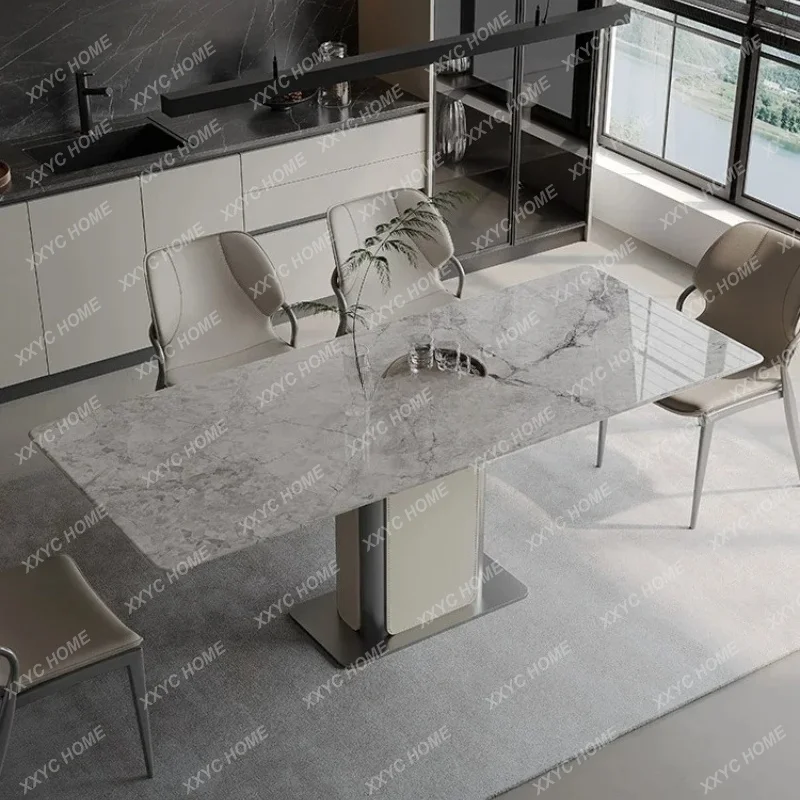 Slate dining table super crystal Italian style light luxury modern simple home rectangular minimalist dining table