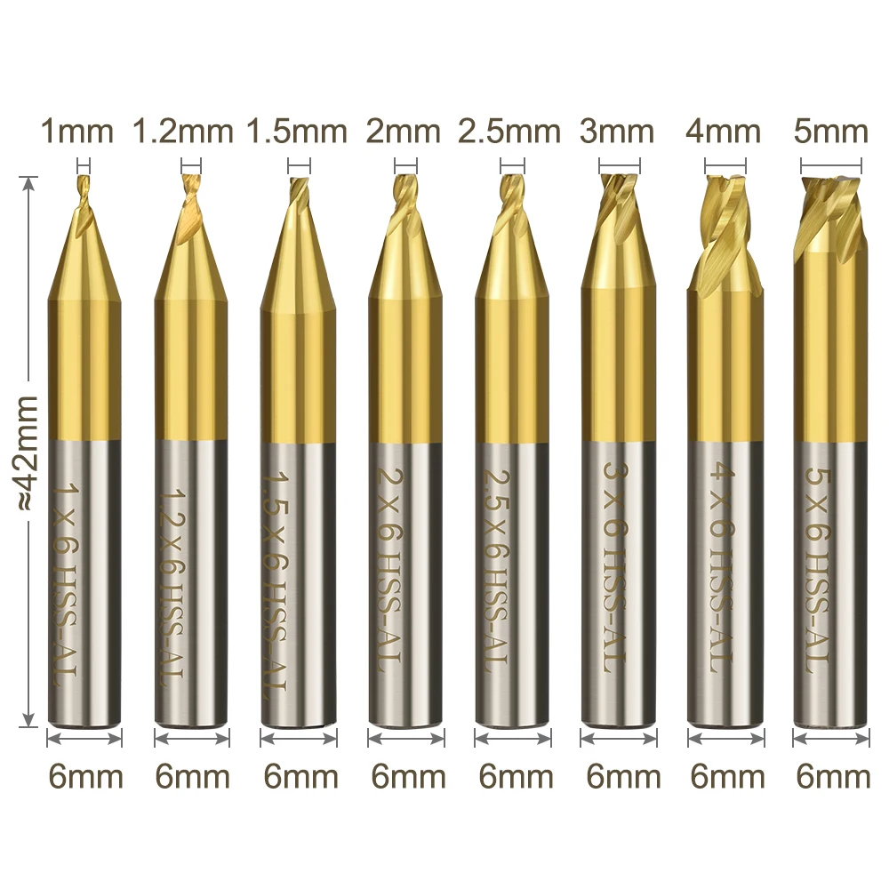 Imagem -02 - Fresa Maquina de Chave Titânio Revestido Gravura Borda Cortador para Máquina de Corte Chave 1.5 2.0 2.5 3.0 4.0 5.0 mm