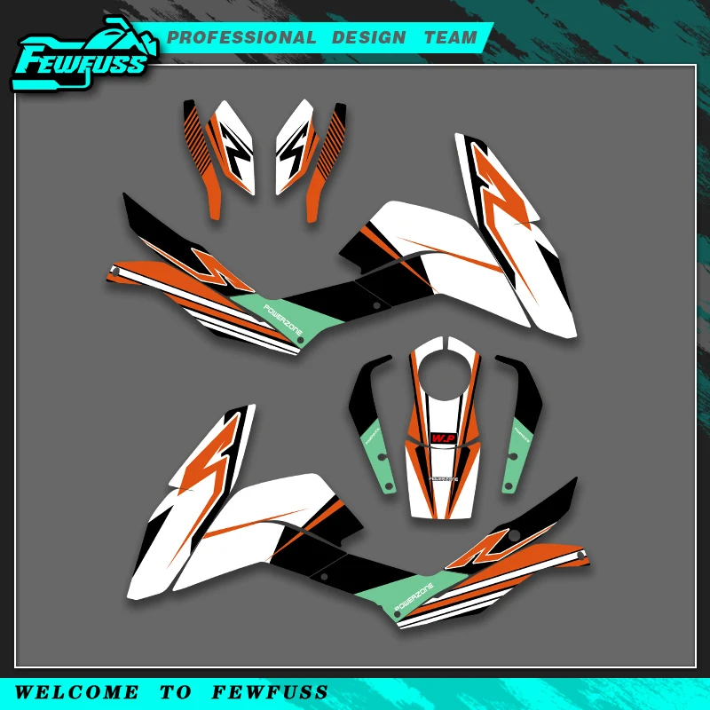 

Fewfuss полная графика наклейки мотоцикл фон для KTM DUKE 125 200 390 2013 2014 2015 2016 номер имя на заказ