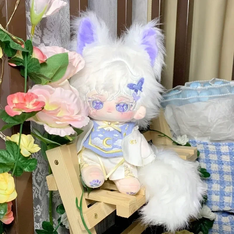 Original Little Fox Butterfly Plush Stuffed Doll Body Lovely No Attributes 20cm Handsome Animal Ear Dress Up Toys Cosplay Gift