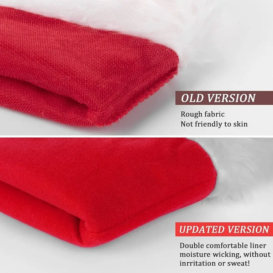 Iioscre سانتا قبعة قبعات عيد الميلاد للبالغين عطلة عيد الميلاد للجنسين قبعة سانتا كلوز الكلاسيكية لحفلة رأس السنة الجديدة تكلفة عطلة احتفالية