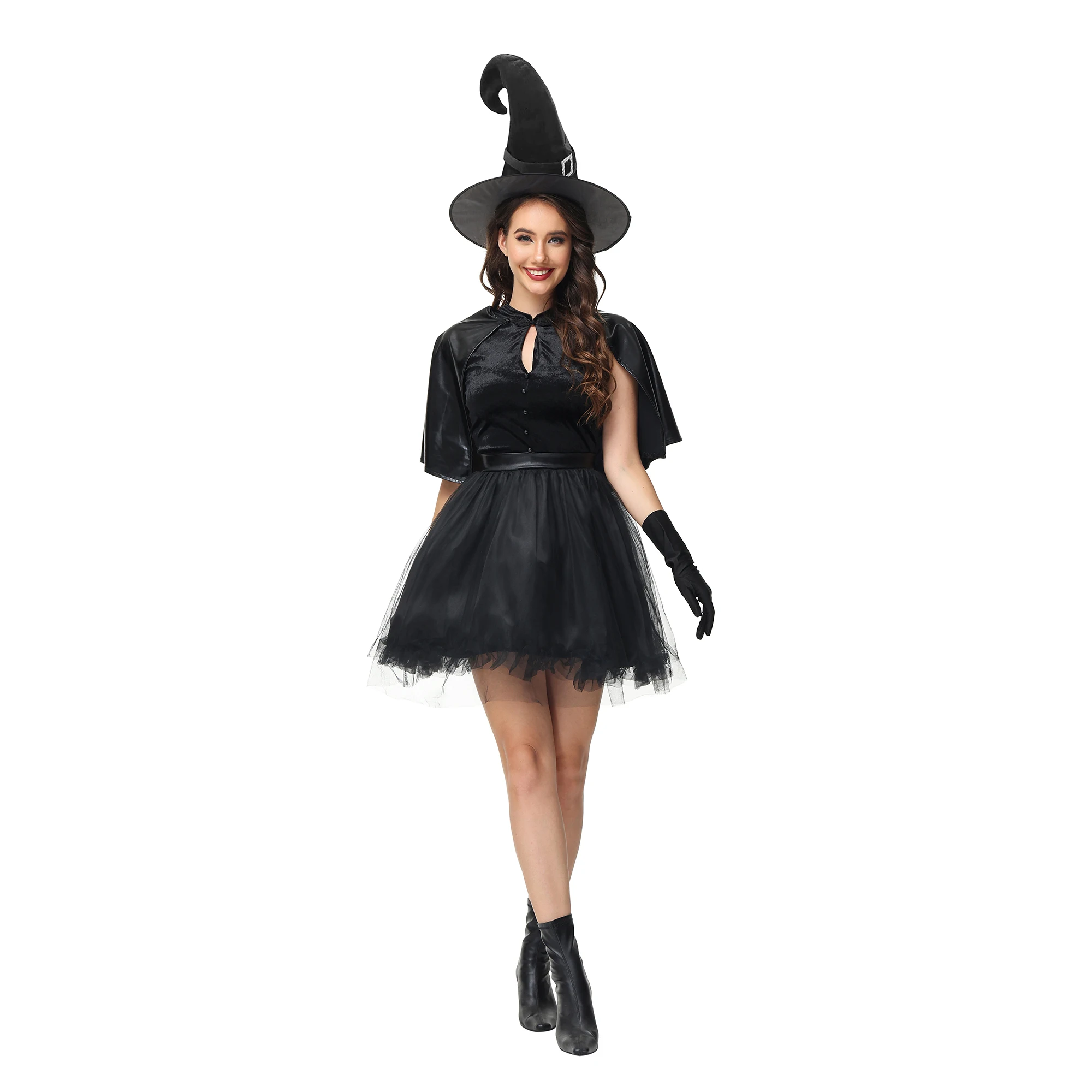 Halloween Costumes for Women's Costume Witch Dress with Hat for Carnival Party Cosplay