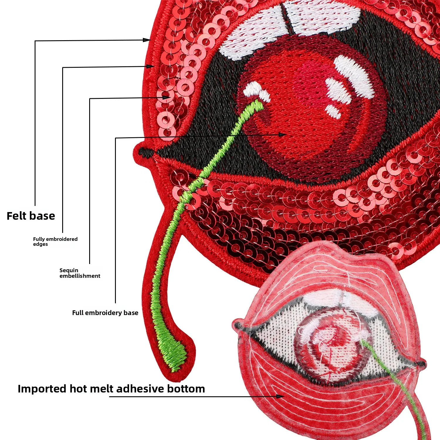 1 Peça Adesivo Termocolante de - Embroidery Lips avaliação e preço