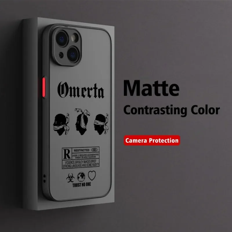 Hot Hip-Hop Maes Omerta Phone Case For iPhone 17 16 15 14 13 12 11 Pro Max Mini SE 7 8 Plus Shockproof Hard Matte Cover Fundas - náhled 5