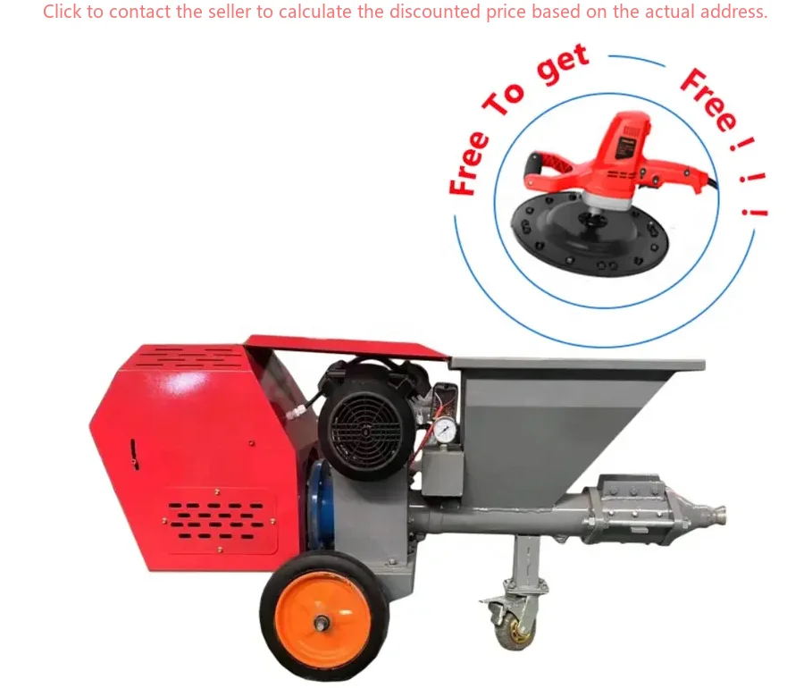 220V High Efficiency Wet-Mix Plastering Machine With Engine & Motor 4kw Power 50L Hopper For Cement Mortar & Wall Putty Spray