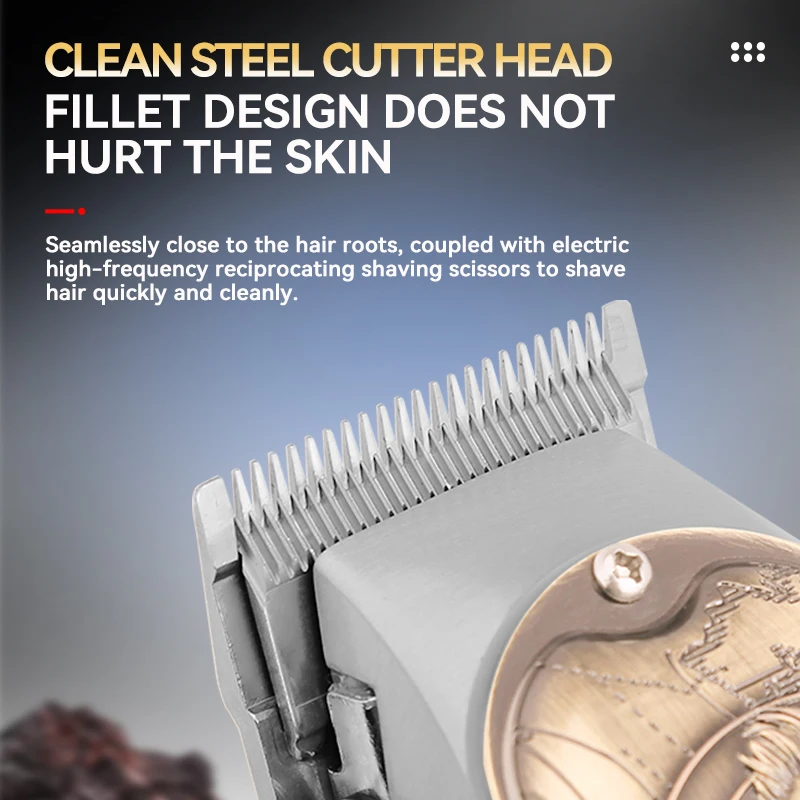 KEMEI Metal Beard Cutter Haircut Machine Usb Charging All Metal Body Hair Clipper Trimmer Barber KM-2380