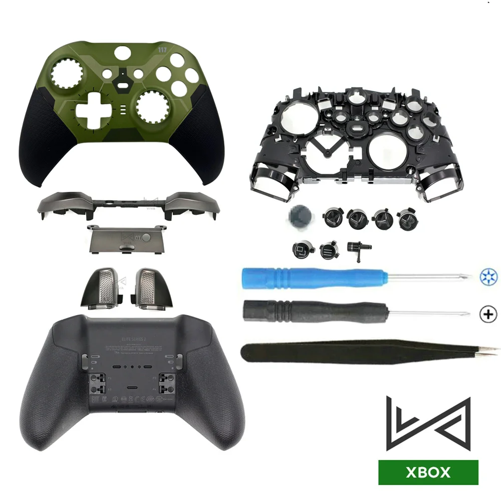 Replacement Shell For Xbox One Elite Series 2 Gamepad Front Case Back Cover LB RB Bumper Power Button LT RT Trigger Middle Frame