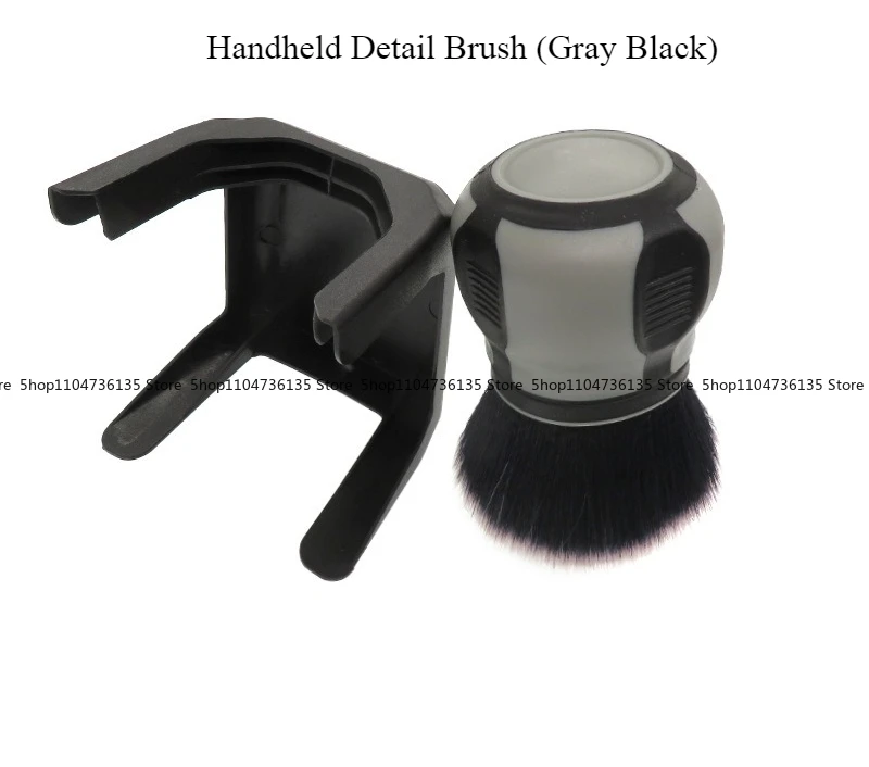 فرشاة تفاصيل محمولة باللون الرمادي والأسود مقاس 72 * 125 مم للتنظيف الداخلي للسيارات، فرشاة ناعمة لإزالة الغبار