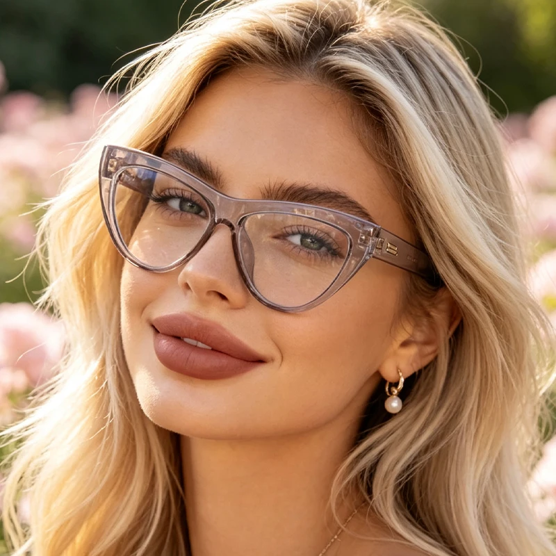 1pc raised cat's eye, neat outline, simple embellishment with metal strips, sharp lines and aura, suitable for daily styling