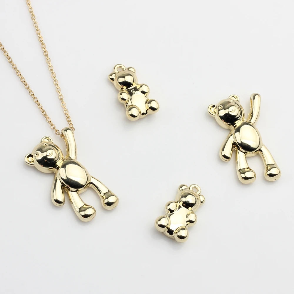 10pcs/lot Zinc Alloy Charms Cartoon Bear Charms For Diy Fashion Jewelry Earrings Making Finding Accessories